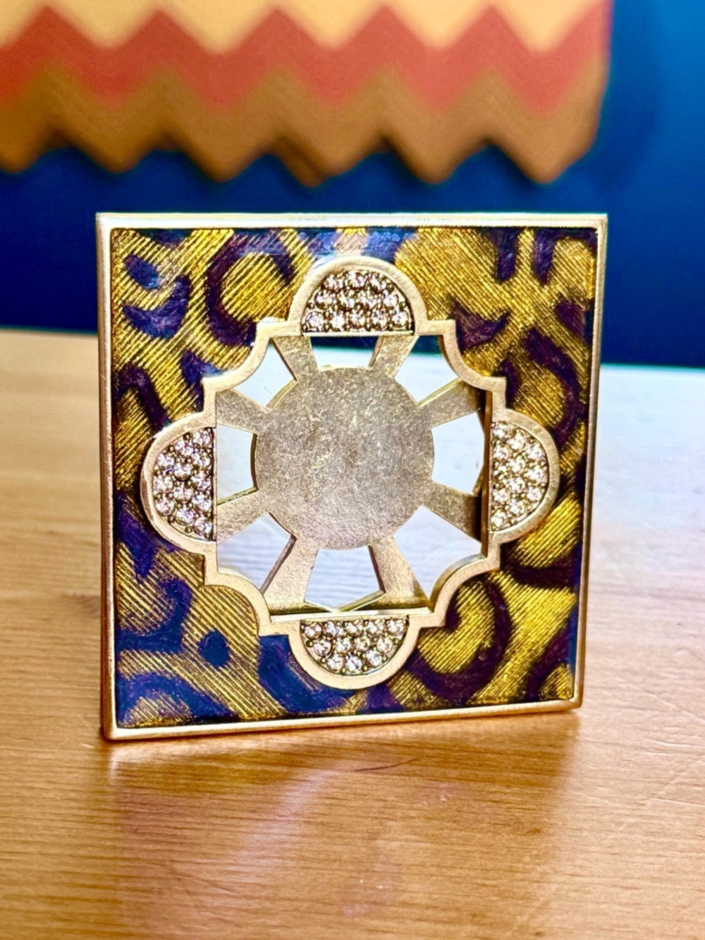 Jay Strongwater leopard crystal embellished small picture frame